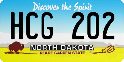 ND license plate HCG202