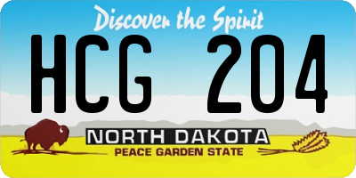 ND license plate HCG204