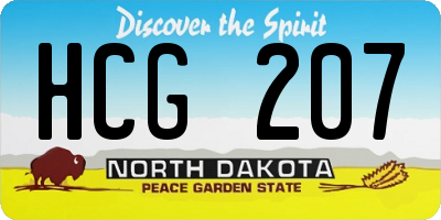 ND license plate HCG207