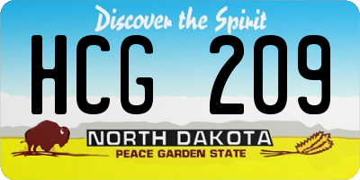 ND license plate HCG209