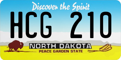 ND license plate HCG210