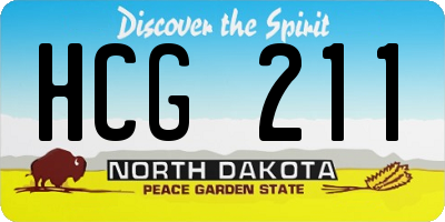 ND license plate HCG211