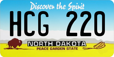 ND license plate HCG220