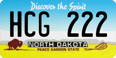 ND license plate HCG222