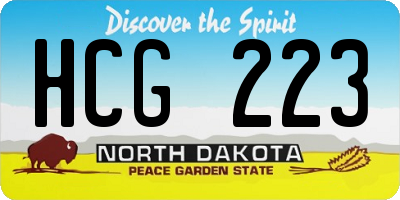 ND license plate HCG223