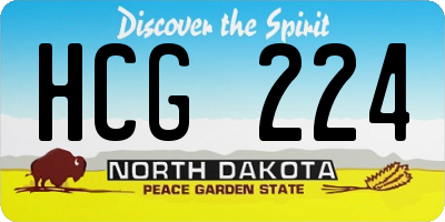 ND license plate HCG224