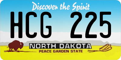 ND license plate HCG225