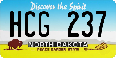 ND license plate HCG237