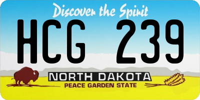 ND license plate HCG239