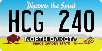 ND license plate HCG240