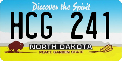 ND license plate HCG241