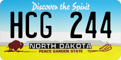 ND license plate HCG244