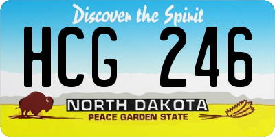 ND license plate HCG246