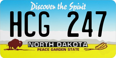 ND license plate HCG247