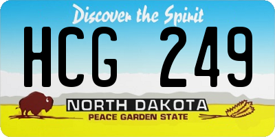 ND license plate HCG249