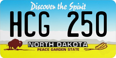 ND license plate HCG250