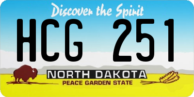 ND license plate HCG251