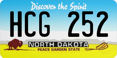 ND license plate HCG252