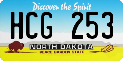 ND license plate HCG253