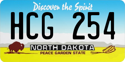 ND license plate HCG254