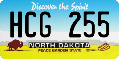 ND license plate HCG255