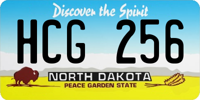 ND license plate HCG256