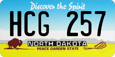 ND license plate HCG257