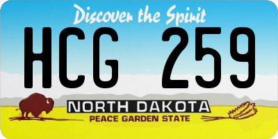 ND license plate HCG259