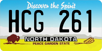 ND license plate HCG261