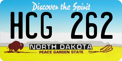 ND license plate HCG262