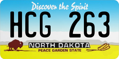 ND license plate HCG263