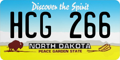 ND license plate HCG266