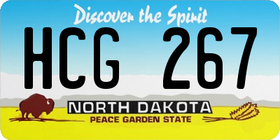 ND license plate HCG267