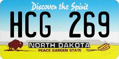 ND license plate HCG269