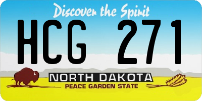 ND license plate HCG271