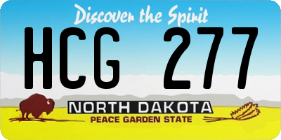 ND license plate HCG277