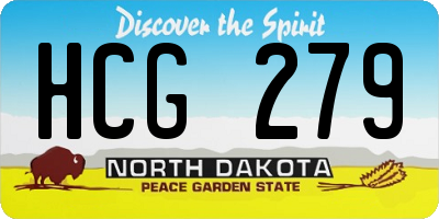 ND license plate HCG279