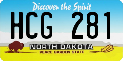 ND license plate HCG281