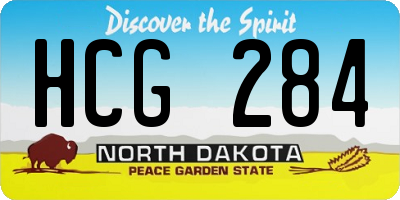 ND license plate HCG284