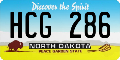 ND license plate HCG286