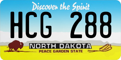 ND license plate HCG288