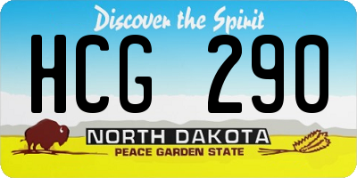 ND license plate HCG290