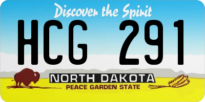 ND license plate HCG291