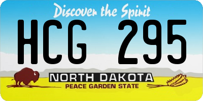 ND license plate HCG295