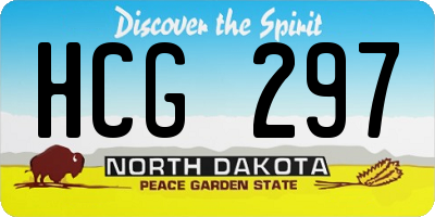 ND license plate HCG297