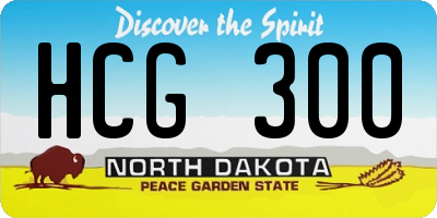 ND license plate HCG300