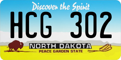 ND license plate HCG302