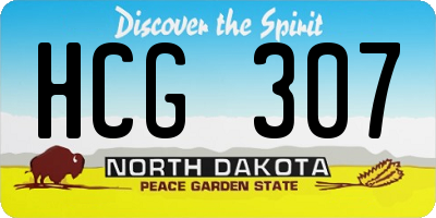 ND license plate HCG307