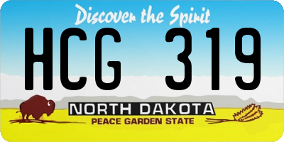 ND license plate HCG319