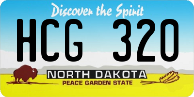 ND license plate HCG320